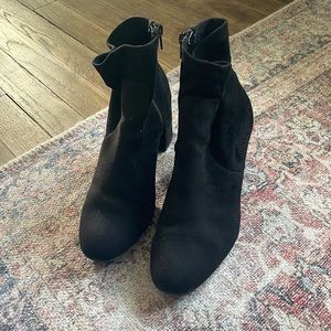 Black suede ankle boots